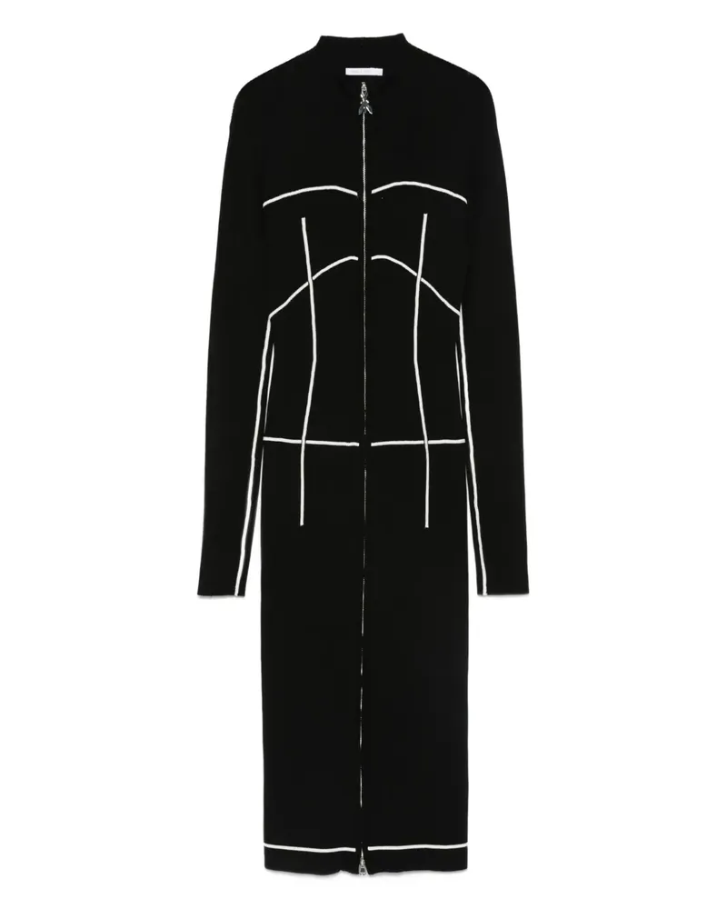Patrizia Pepe Gestricktes Kleid mit Reißverschluss - Schwarz Schwarz