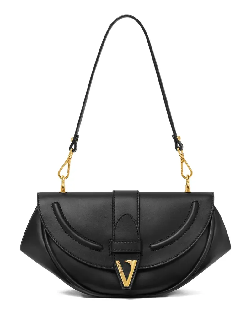 Versace Mittelgroße Virtus Schultertasche - Schwarz Schwarz