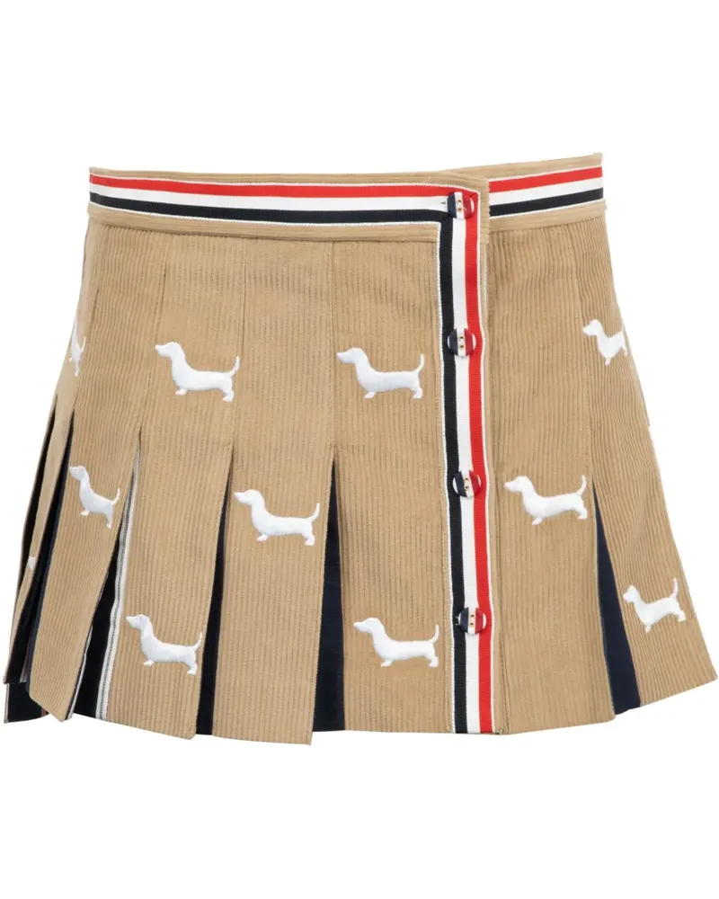 Thom Browne Minirock aus Cord mit Hector-Stickerei - Nude Nude