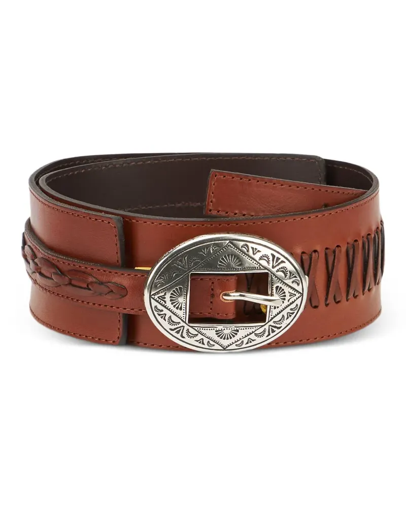 Fortela engraved oval buckle belt - Braun Braun
