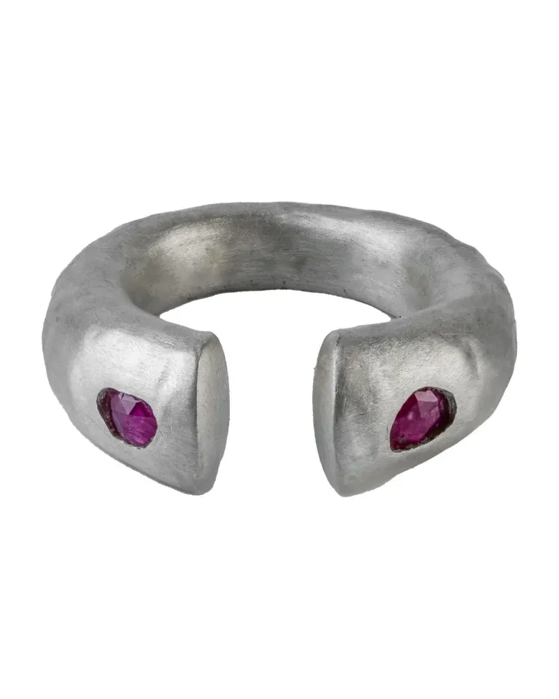 Parts Of Four Little Druid Ring aus Sterlingsilber mit Rubin Silber
