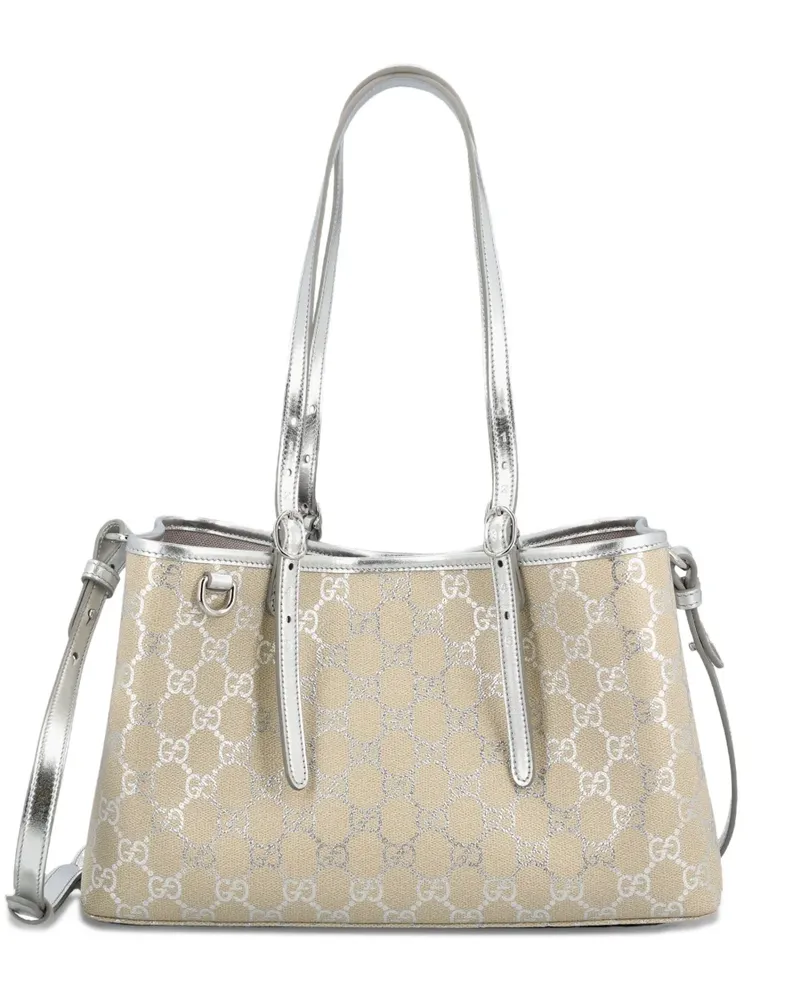 Gucci Mittelgroßer GG Emblem Tote Bag - Nude Nude