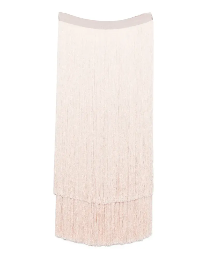Elisabetta Franchi fringed layered midi skirt - Rosa Rosa