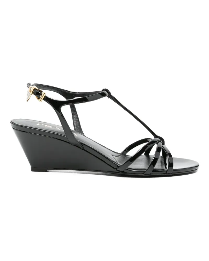 Prada T-strap wedge sandals - Schwarz Schwarz