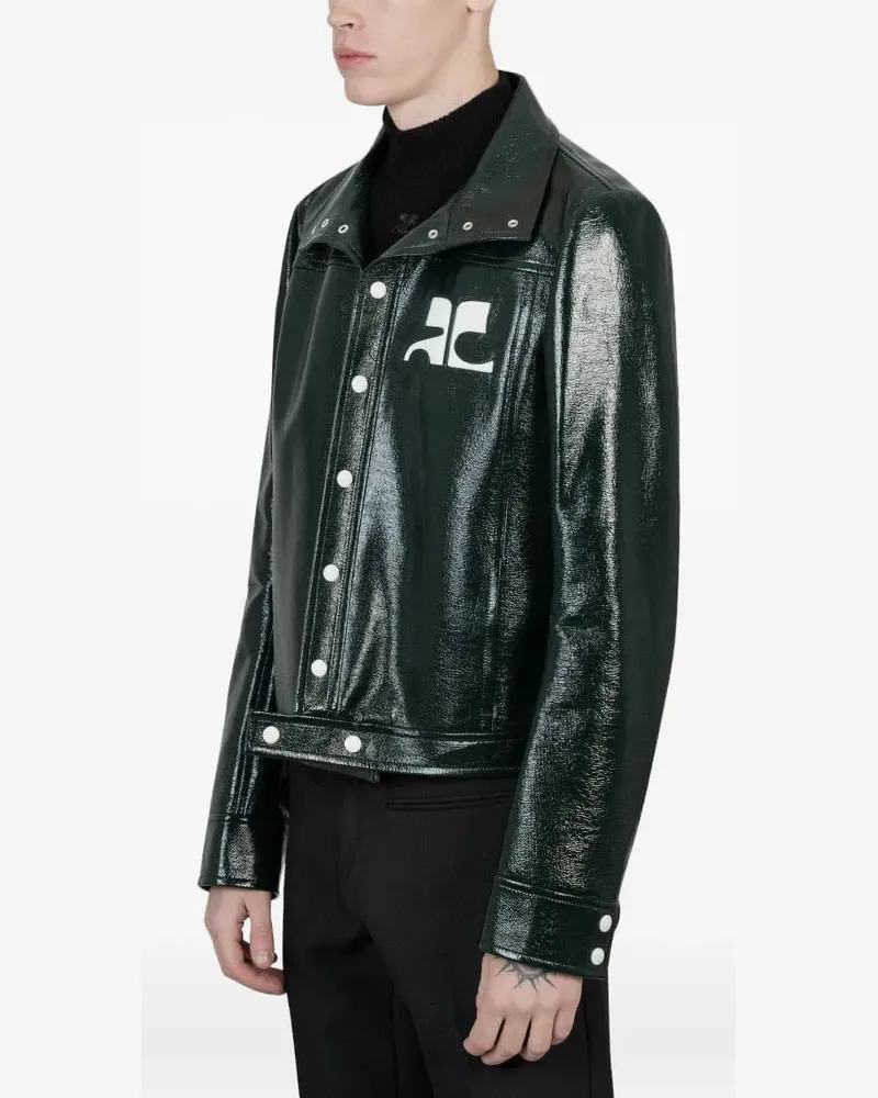 Courrèges Reedition Vinyl Jacke - Grün Grün