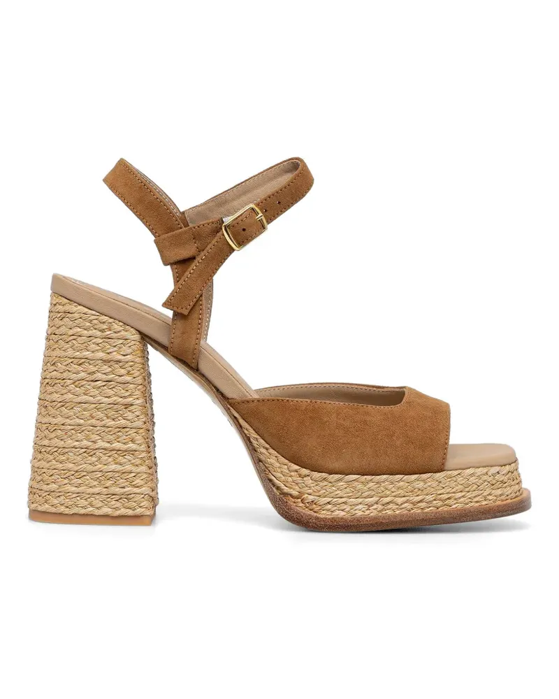 SOULIERS MARTINEZ Gracia woven-platform sandals - Braun Braun