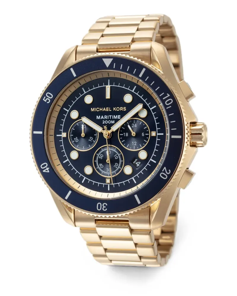 Michael Kors Goldfarbene Maritime Armbanduhr im Oversized-Look - Blau Blau