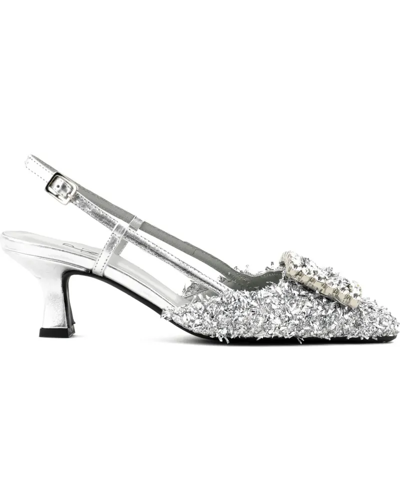 Paul Warmer Carre Slingback-Pumps - Silber Silber