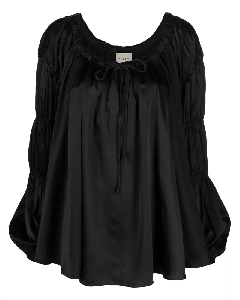 KHAITE Lenny Seidenbluse - Schwarz Schwarz