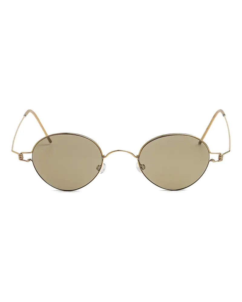Lindberg Sonnenbrille mit rundem Gestell - Gold Gold