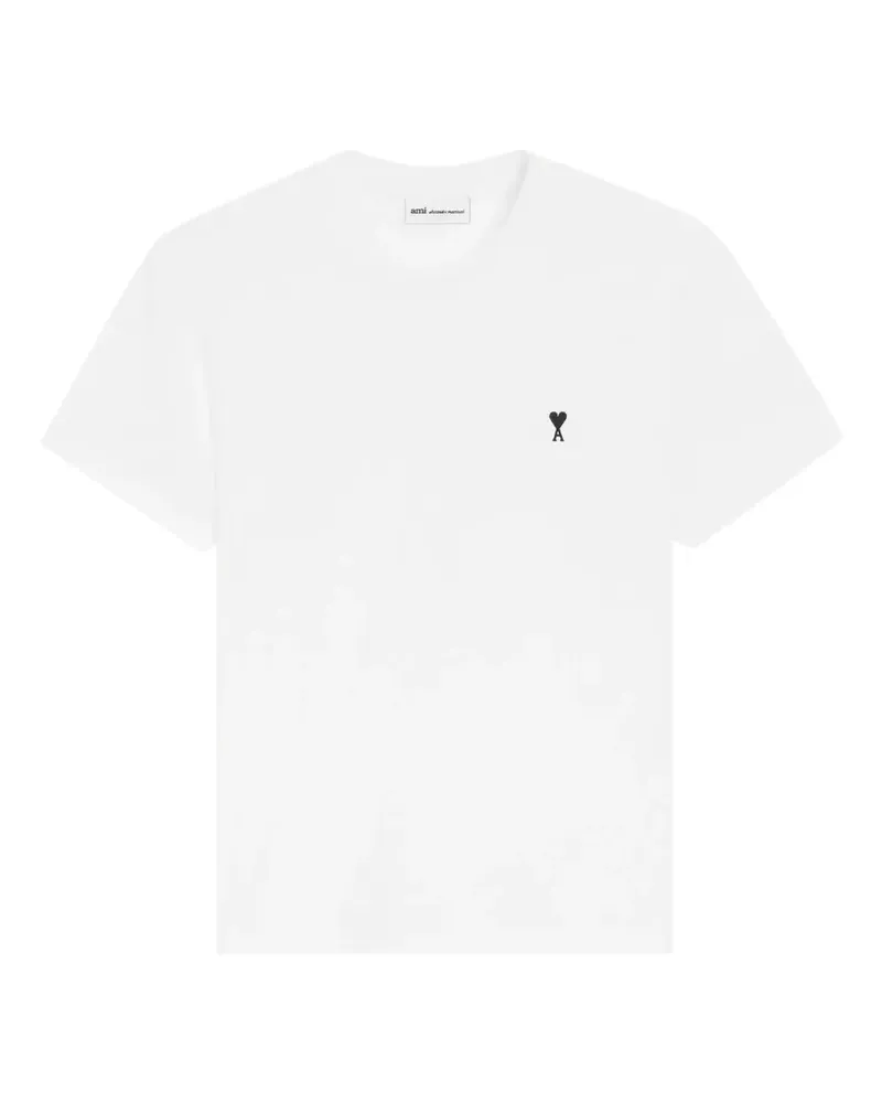 AMI Paris embroidered-logo T-shirt - Weiß Weiß