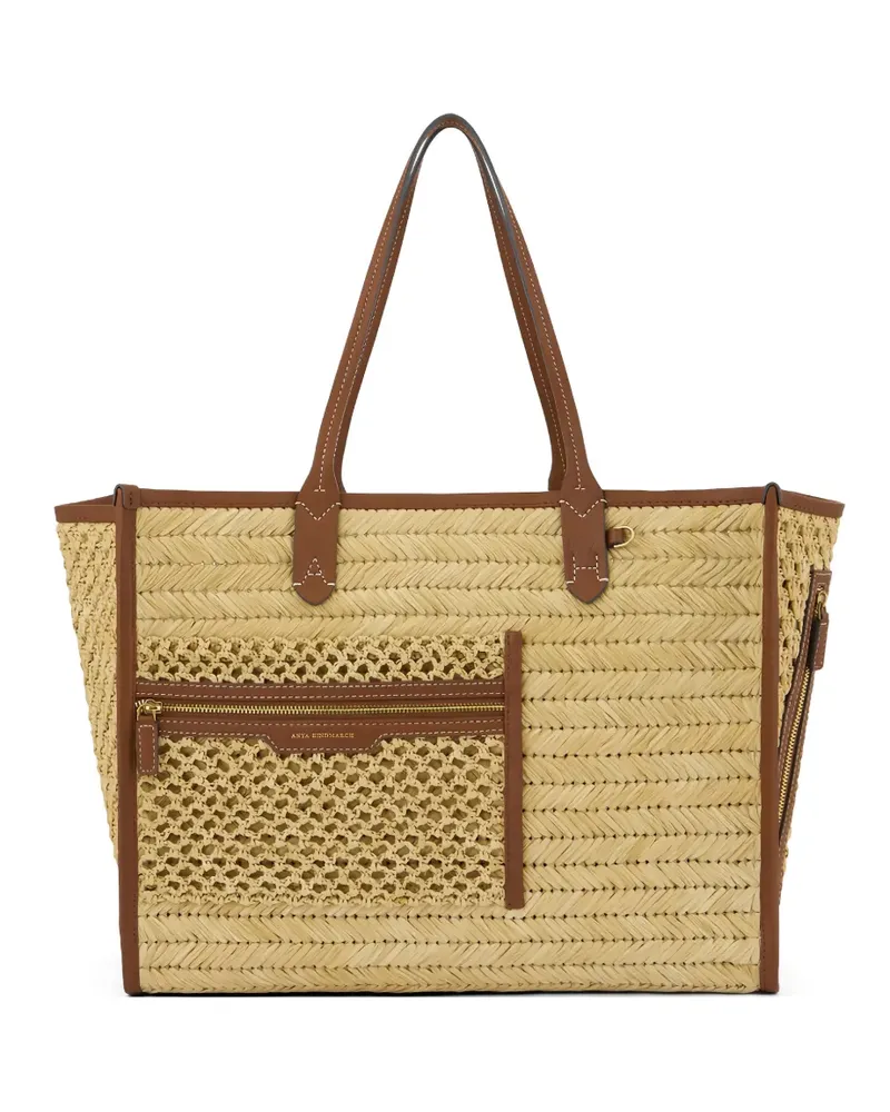 Anya Hindmarch Shopper aus Bast - Nude Nude