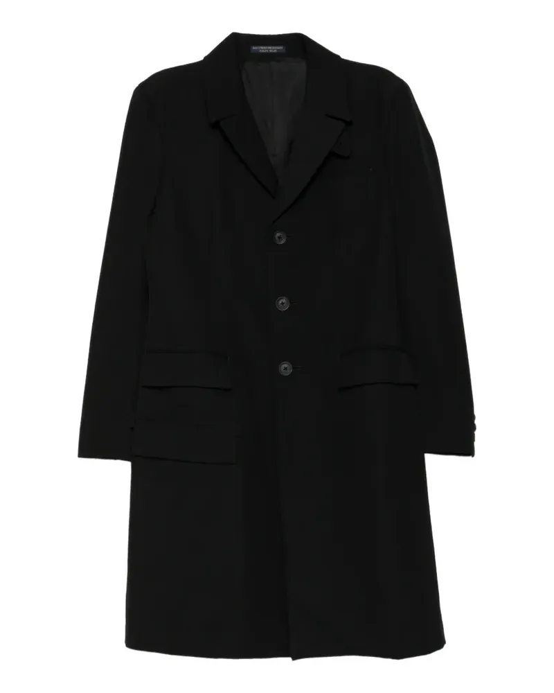 Yohji Yamamoto Mantel mit fallendem Revers - Schwarz Schwarz