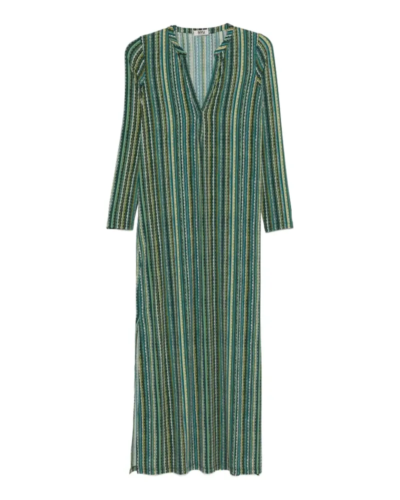 SIYU Baez V-neck striped maxi dress - Grün Grün