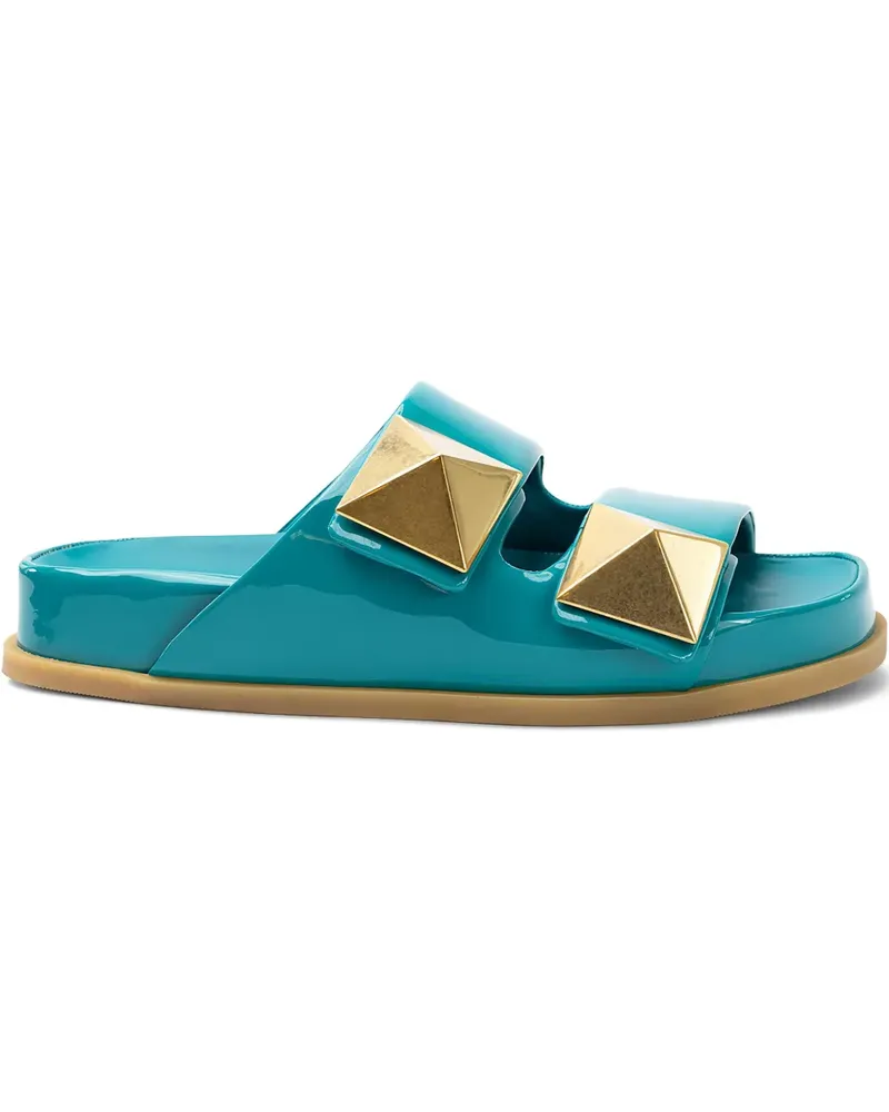 Valentino Garavani pyramid stud-embellishment slides - Blau Blau