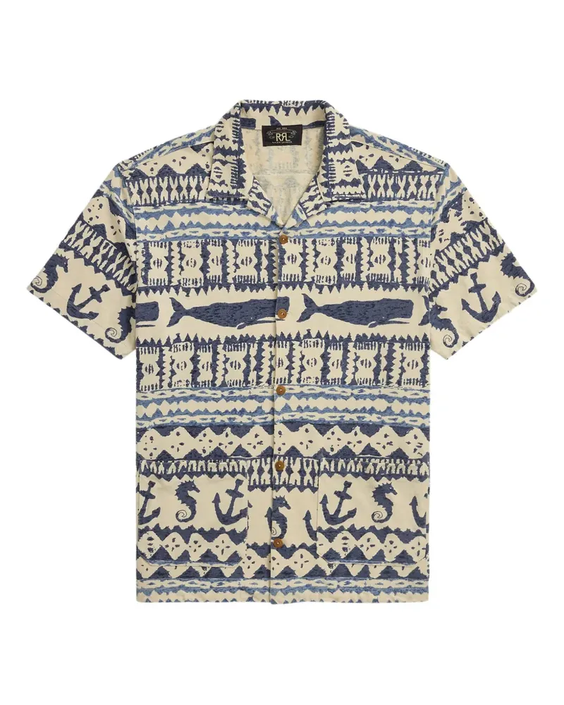 Ralph Lauren Kurzärmeliges Hemd mit Marine-Print - Nude Nude