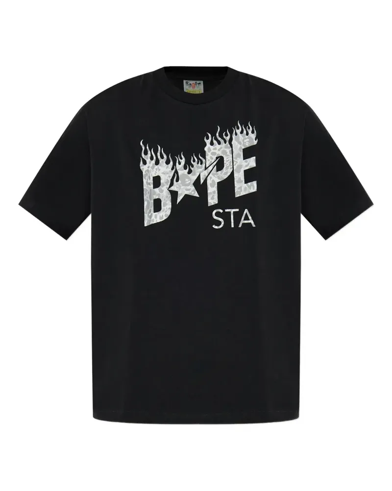 BAPE Bape STA T-Shirt mit Leoparden-Print - Schwarz Schwarz
