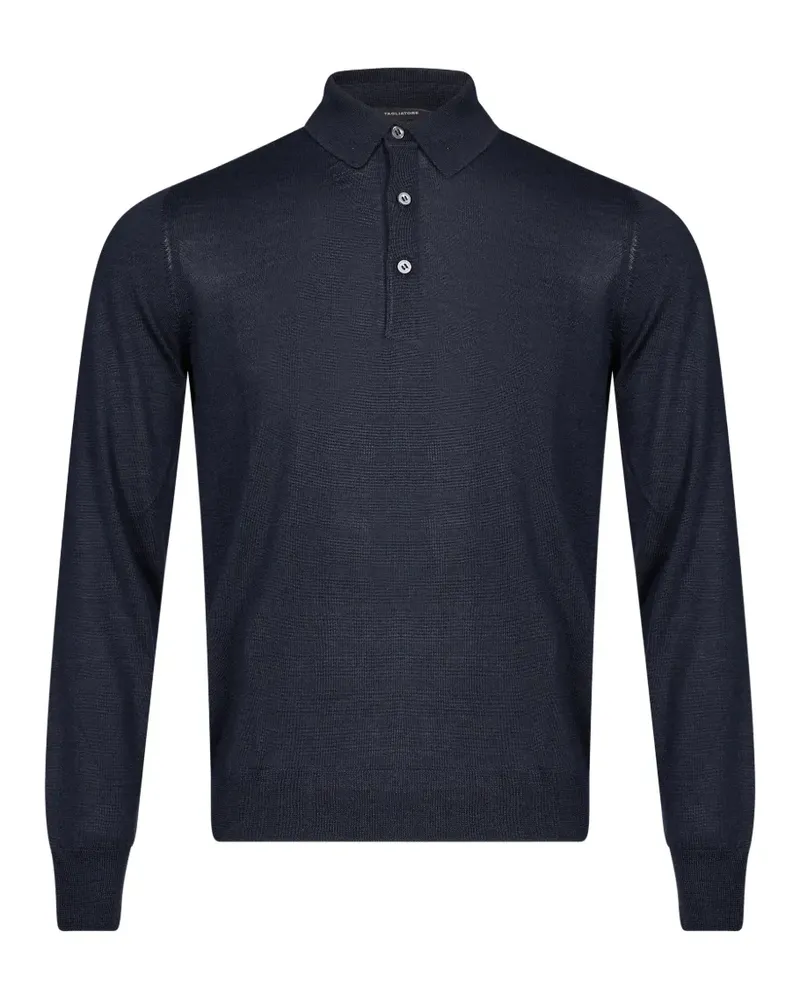 Tagliatore Gestricktes Palmer Poloshirt - Blau Blau