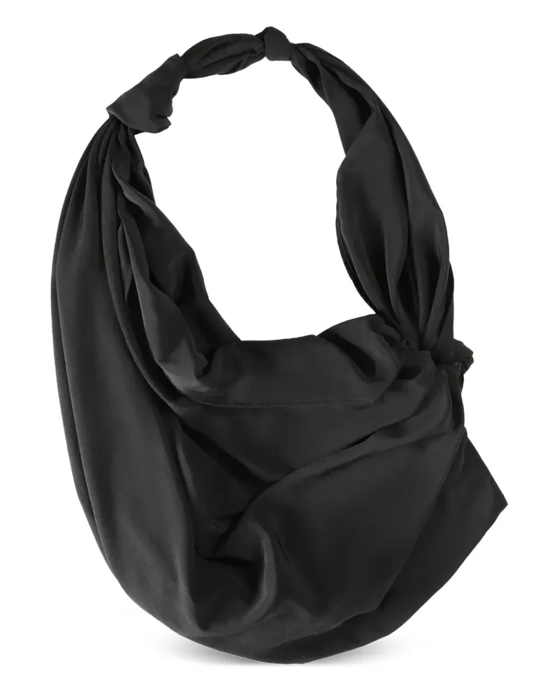 Yohji Yamamoto Handtasche mit Knotendetail - Schwarz Schwarz