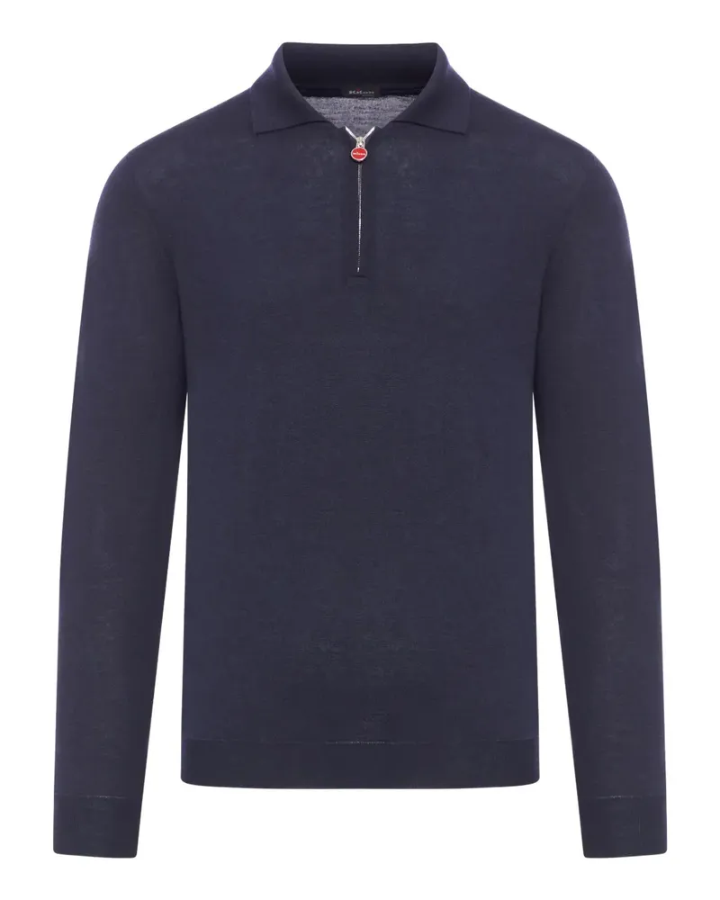 Kiton Langärmeliges Poloshirt mit Reißverschluss - Blau Blau