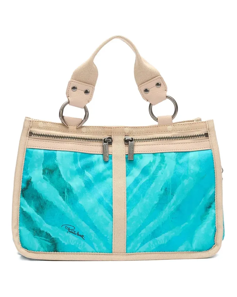 Roberto Cavalli Schultertasche mit Aquarell-Print - Blau Blau