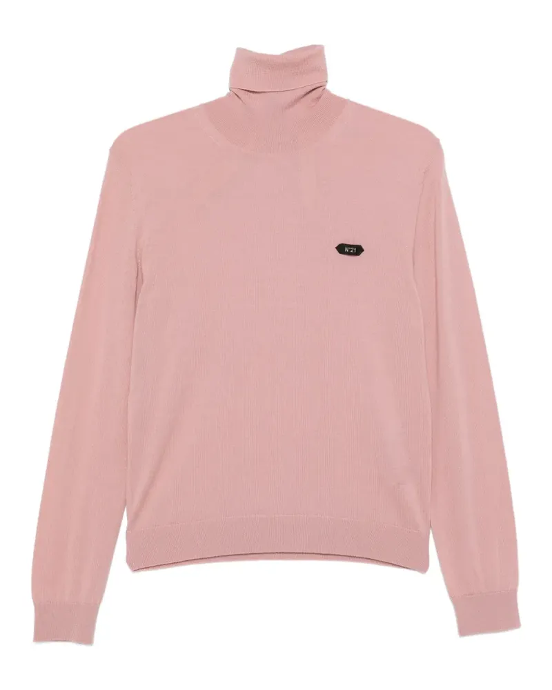 N° 21 logo-plaque roll-neck sweater - Rosa Rosa