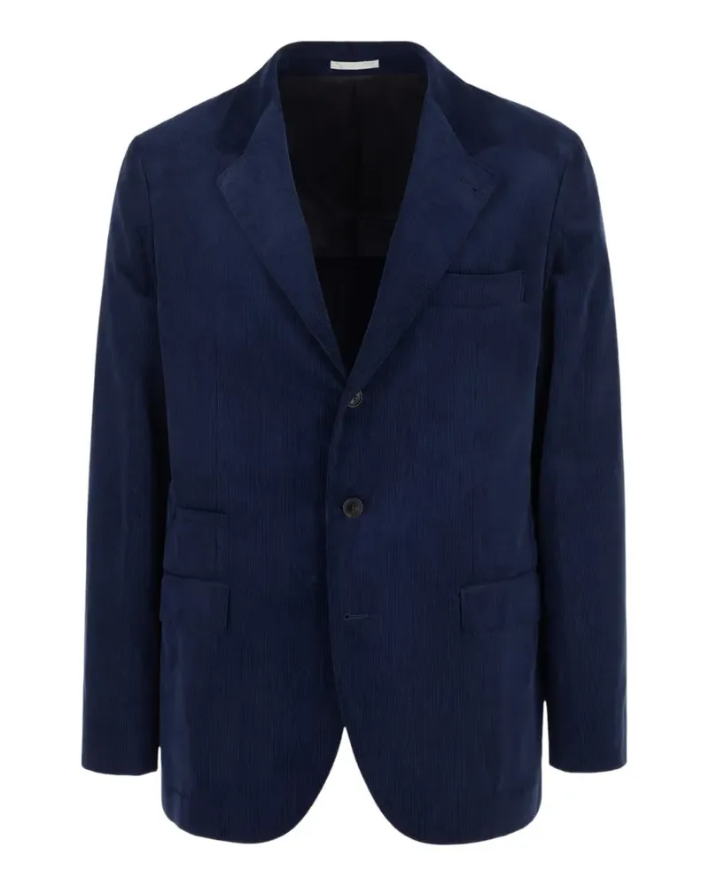 Brunello Cucinelli Einreihiges Sakko aus Cord - Blau Blau