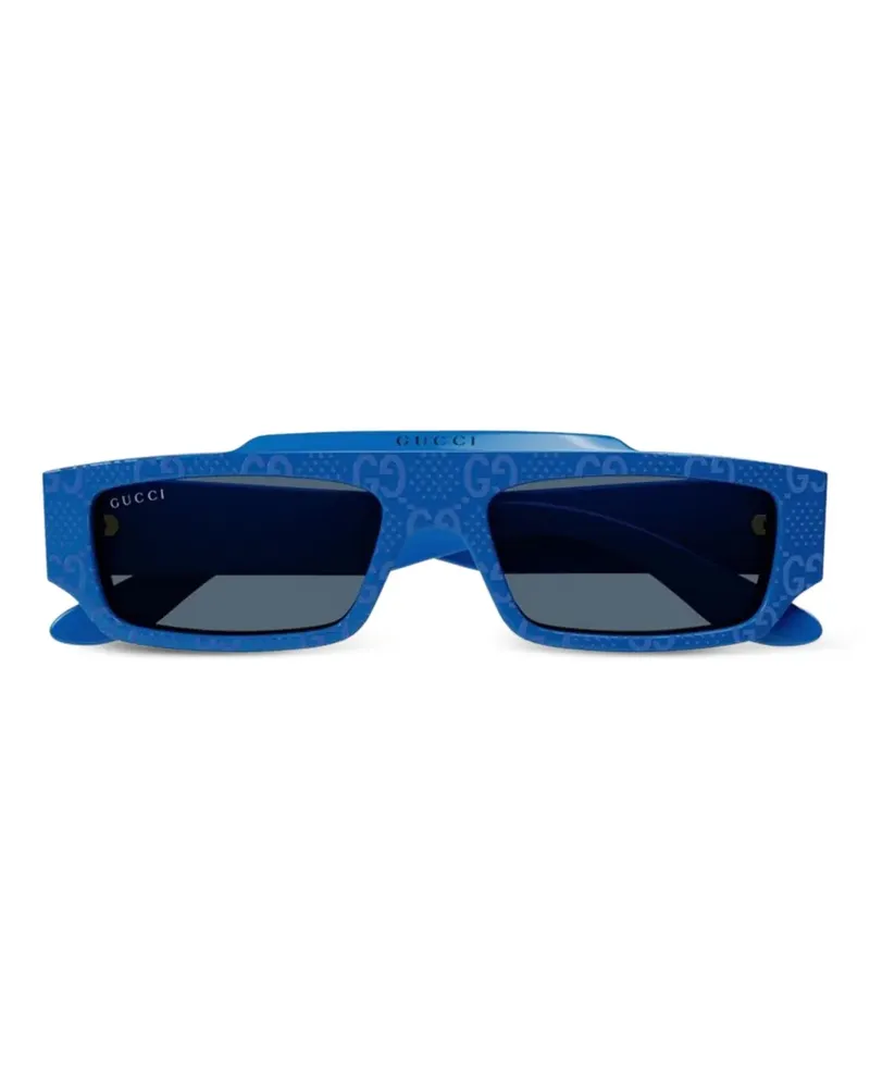 Gucci GG Supreme rectangle-frame sunglasses - Blau Blau