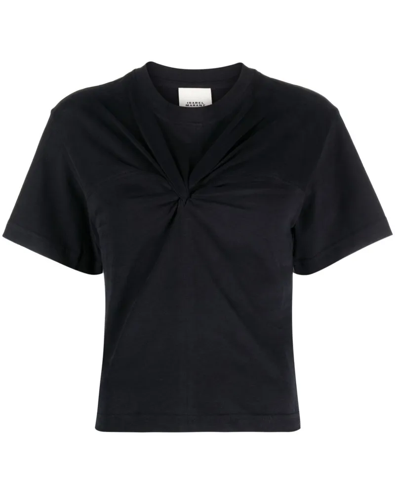 Isabel Marant Zuria T-Shirt mit Knotendetail - Schwarz Schwarz