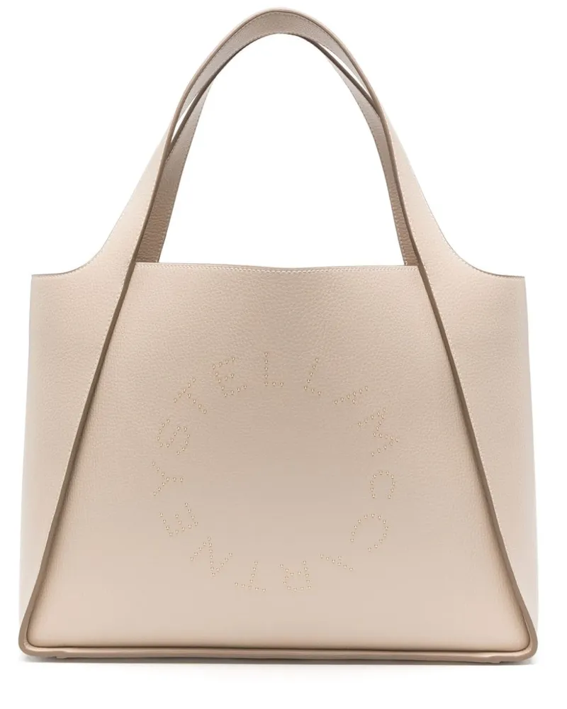 Stella McCartney Handtasche mit Logo-Schild - Nude Nude