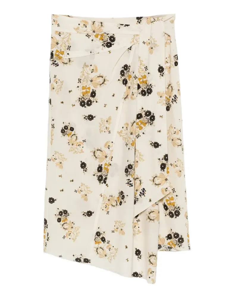 Isabel Marant Asymmetrischer Faniry Rock mit Blumenprint - Nude Nude