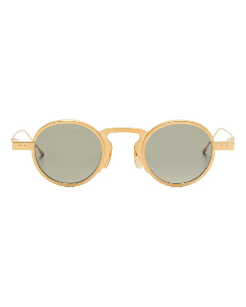 Thom Browne Sonnenbrille mit rundem Gestell - Gold Gold