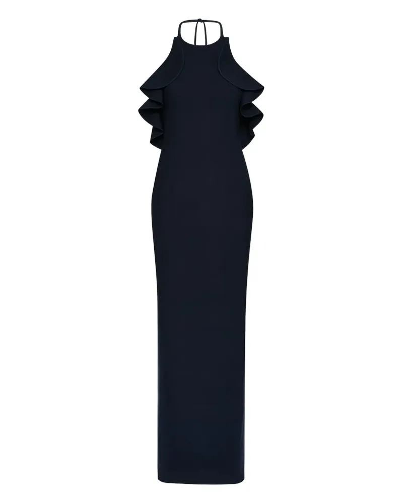 Oscar de la Renta Gerüschtes Abendkleid - Blau Blau