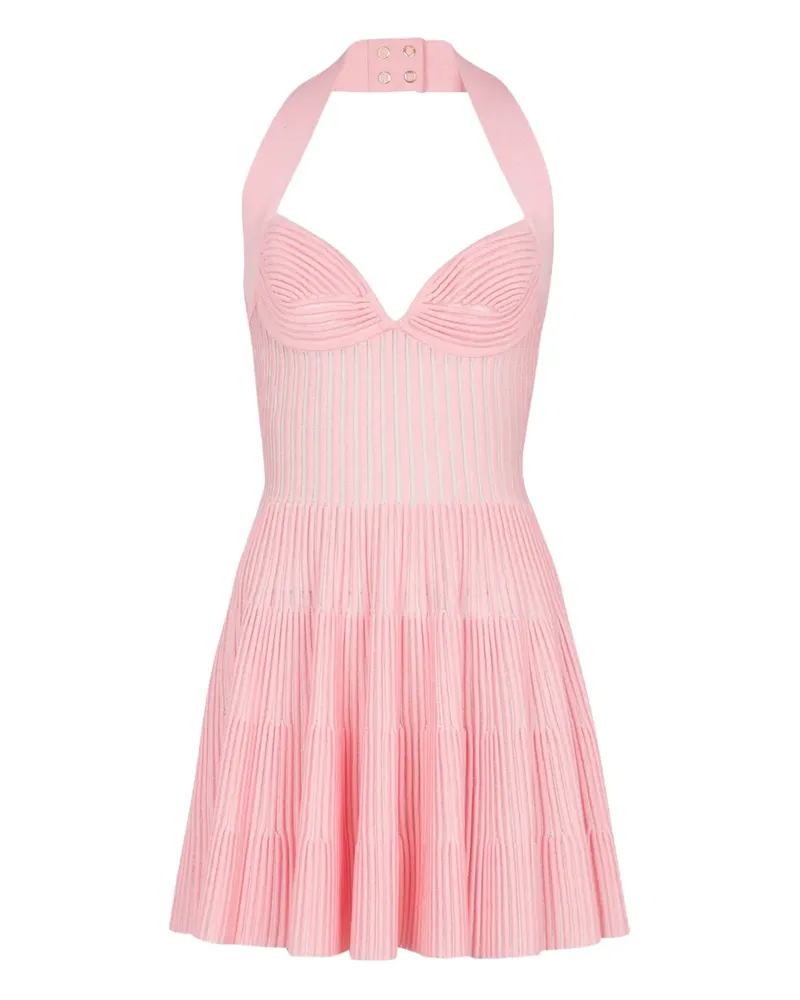 Balmain Gestricktes Minikleid in A-Linie - Rosa Rosa