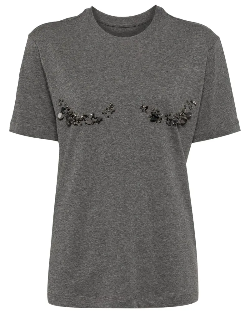 JNBY T-Shirt mit Kristallen - Grau Grau