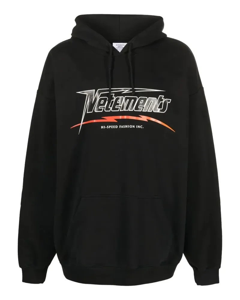 VETEMENTS Hoodie mit Logo-Print - Schwarz Schwarz