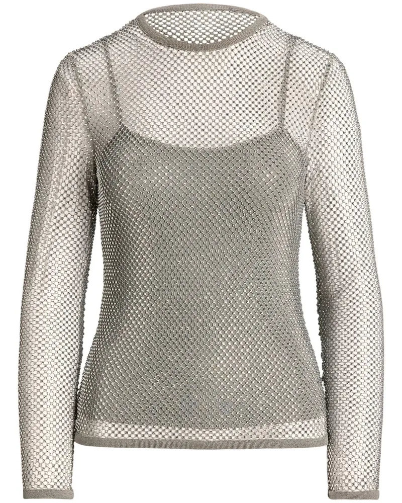 Ralph Lauren Langarmshirt mit Kristallen - Grau Grau