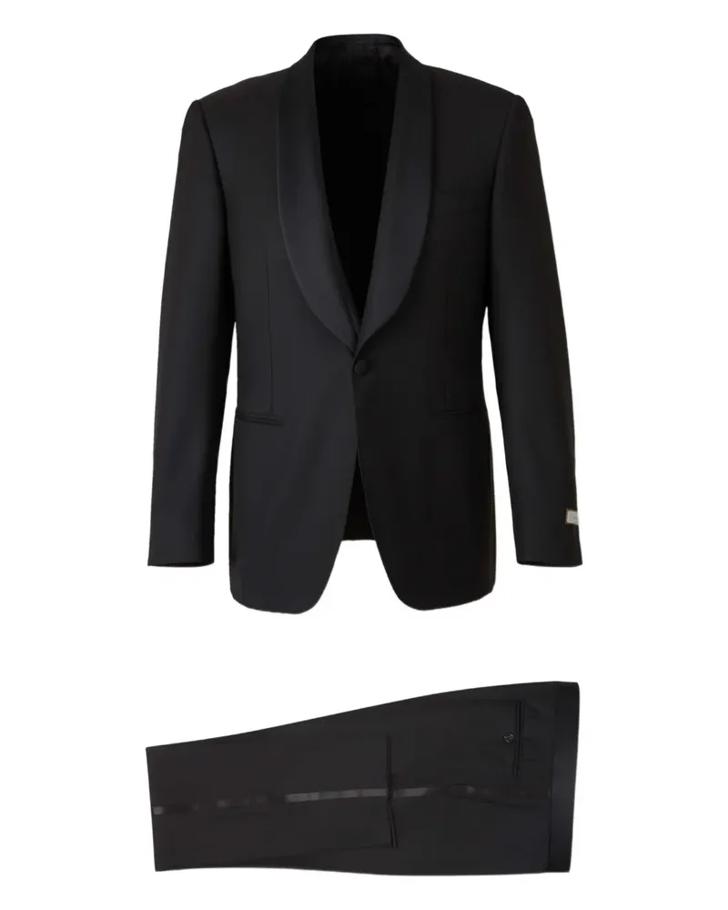 Canali Impeccabile shawl-lapel button suit - Schwarz Schwarz