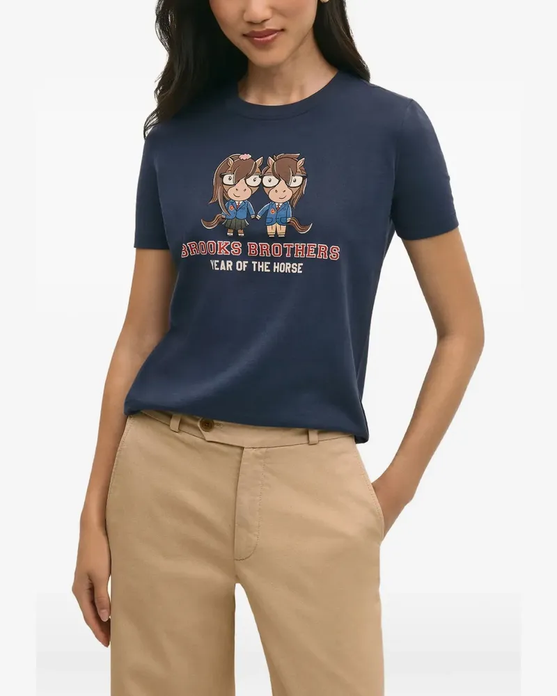 Brooks Brothers Year of the Horse T-Shirt mit Print - Blau Blau