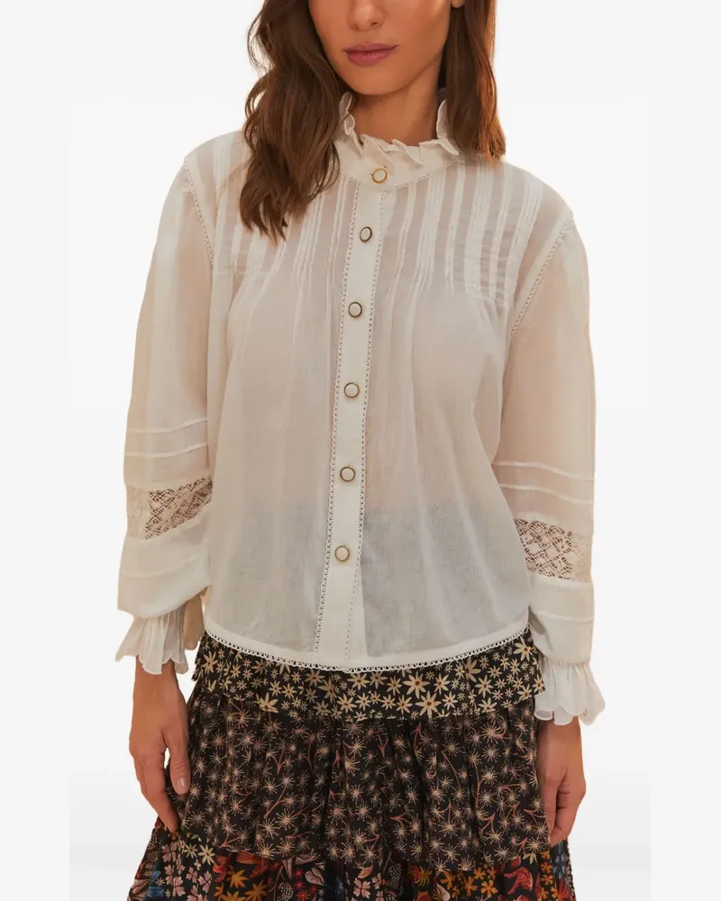 FARM Rio Bluse mit Spitzeneinsatz - Weiß Weiß