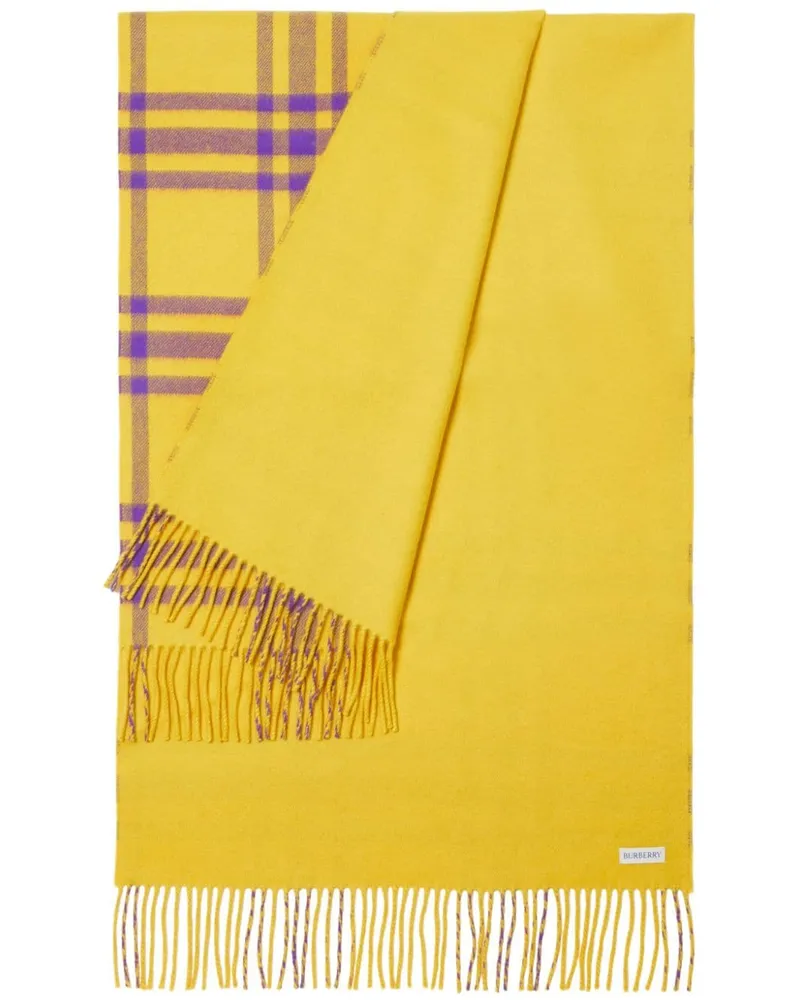 Burberry Karierter Kaschmirschal - Gelb Gelb