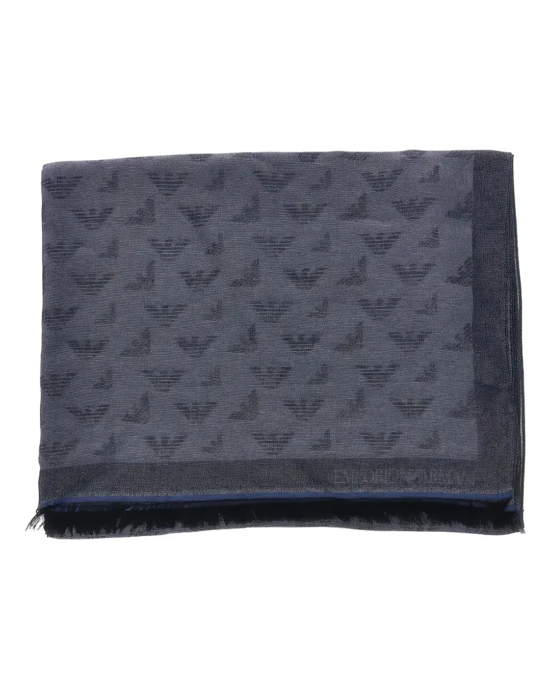 Emporio Armani Schal aus Adler-Jacquard - Blau Blau