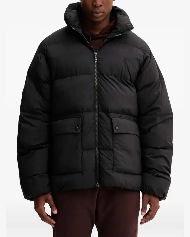 adidas padded flap-pocket jacket - Schwarz Schwarz