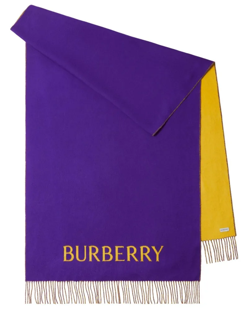 Burberry Kaschmirschal mit Rosen-Print - Violett Violett