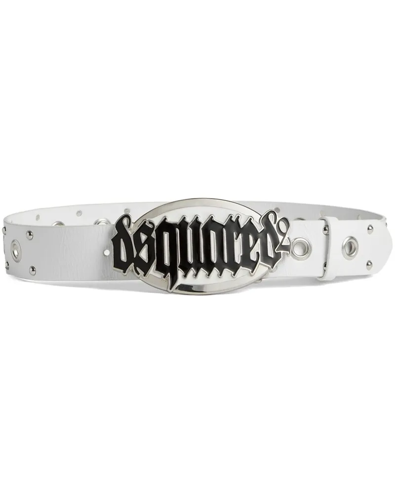 Dsquared2 Gürtel mit Logo-Schnalle - Weiß Weiß