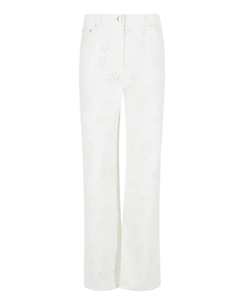 Semicouture belt-loop broderie trousers - Weiß Weiß