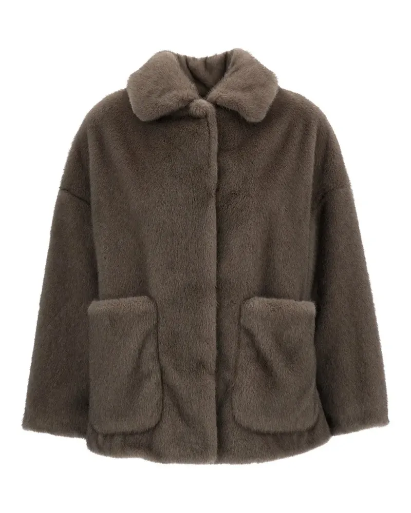 Herno faux-fur patch-pocket jacket - Grau Grau