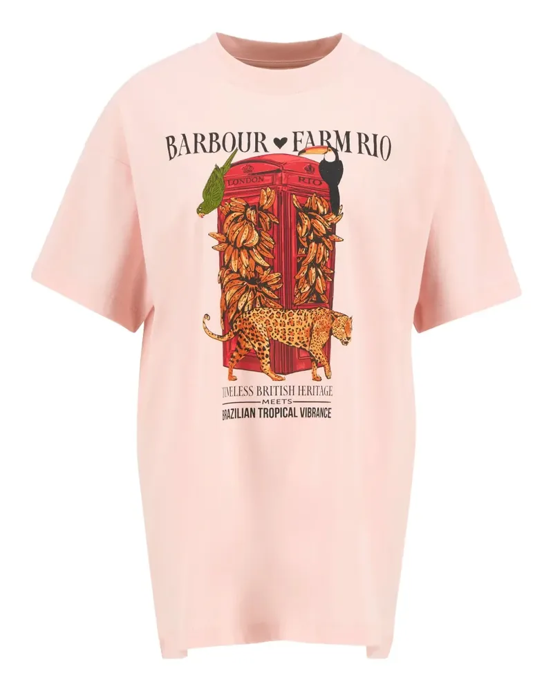 FARM Rio x Barbour Maria Clara T-Shirt mit Print - Rosa Rosa
