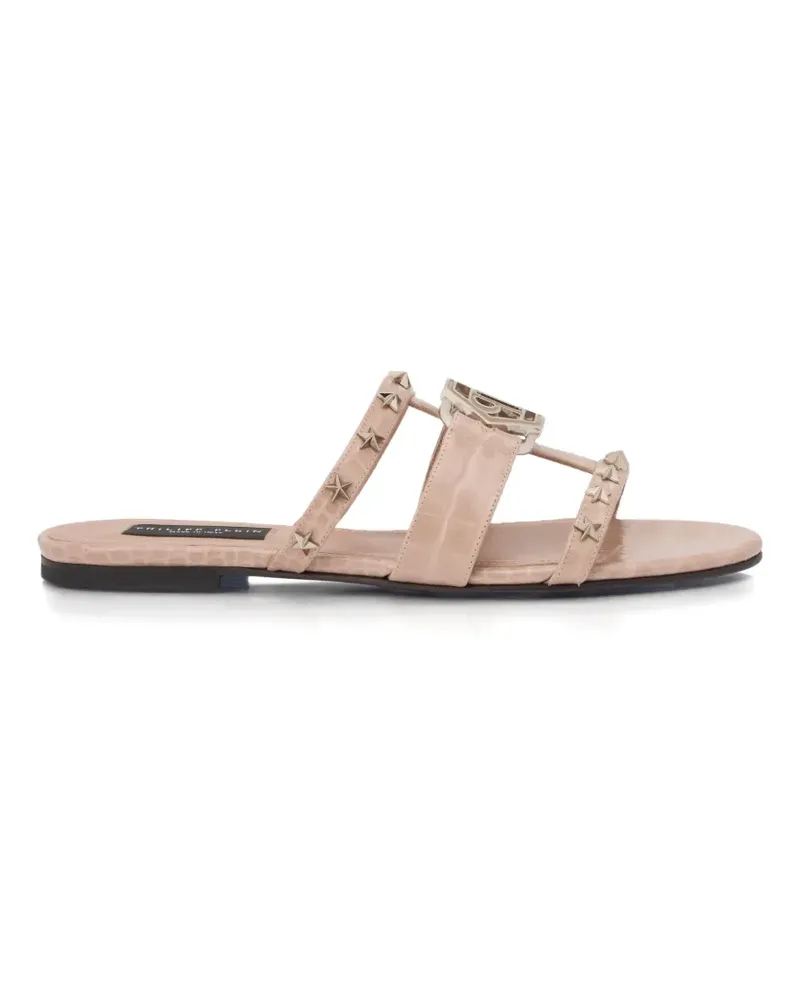 Philipp Plein Hexagon star-detail flat sandals - Nude Nude
