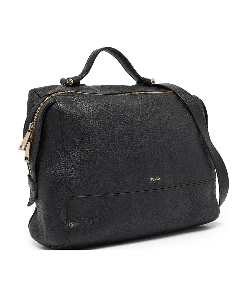 Furla Satchel-Tasche aus strukturiertem Leder - Schwarz Schwarz